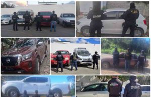 Aseguran FGE y SSP once vehículos abandonados en diferentes municipios