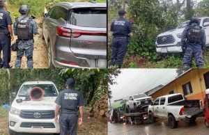 SSP localiza siete vehículos abandonados con reporte de robo en Tecpatán