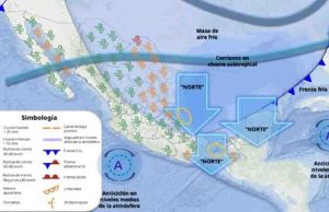 Así impactará la masa de aire frío del frente 36 entre lunes y jueves con lluvias y vientos fuertes